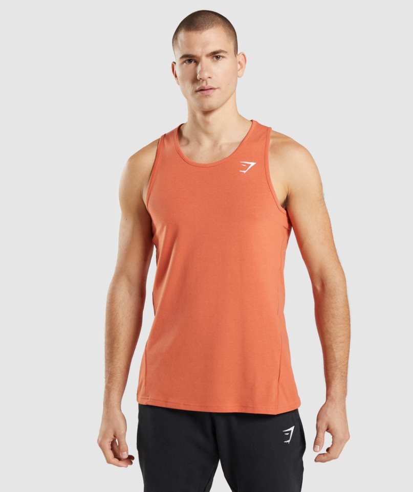 Men\'s Gymshark Critical Tanks Orange | NZ 1LHKZJ